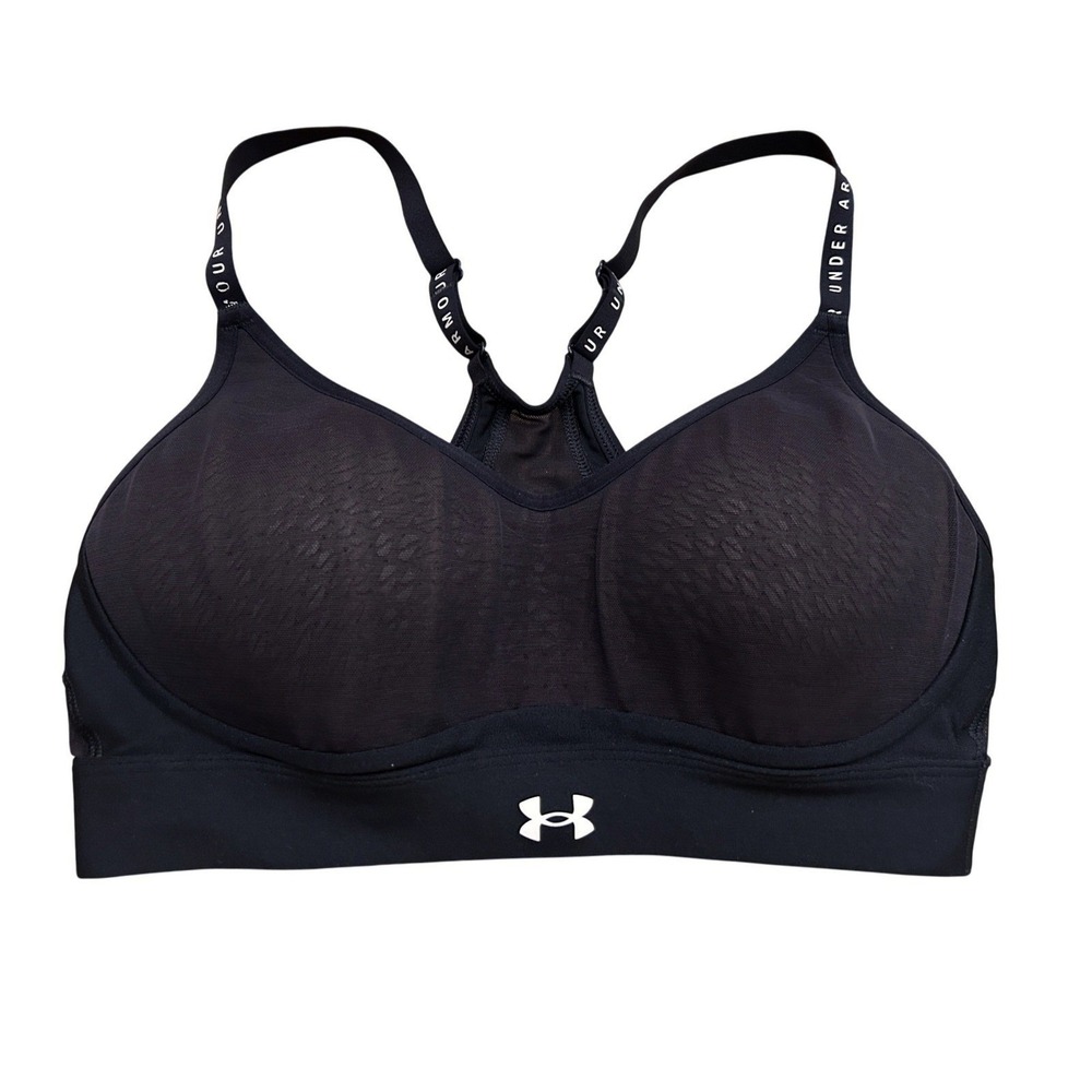 Under Armour Black Racerback Sports Bra Fitted Small Adjustable Straps